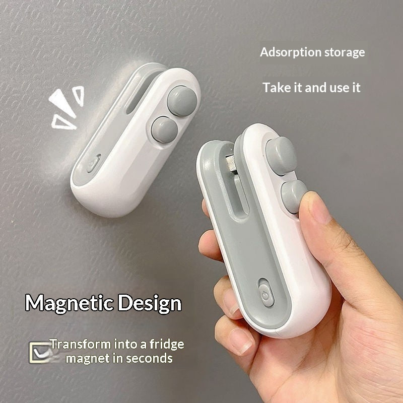 Mini 2-in-1 USB Heat Sealer & Cutter for Plastic Bags – Portable Snack Bag Sealing Machine for Home & Kitchen