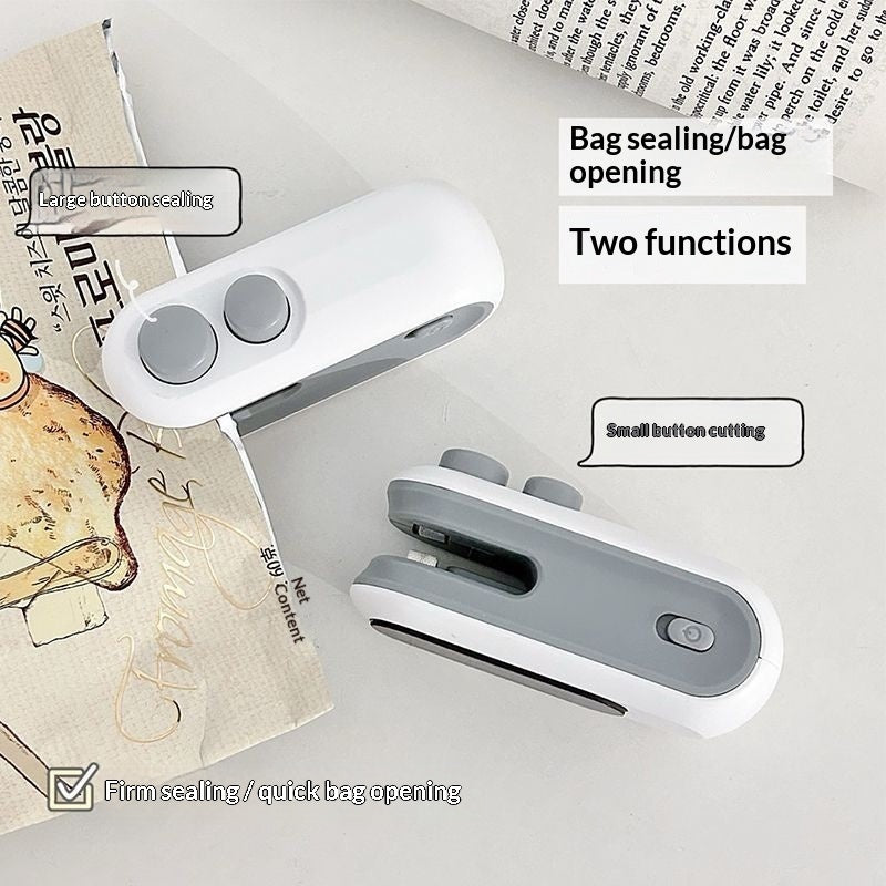 Mini 2-in-1 USB Heat Sealer & Cutter for Plastic Bags – Portable Snack Bag Sealing Machine for Home & Kitchen